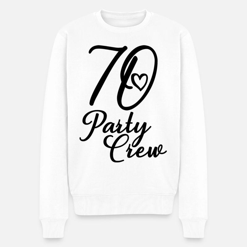 70 Party Crew 70. Geburtstag 70 Jahre alt - Männer Premium Bio Pullover - Weiß