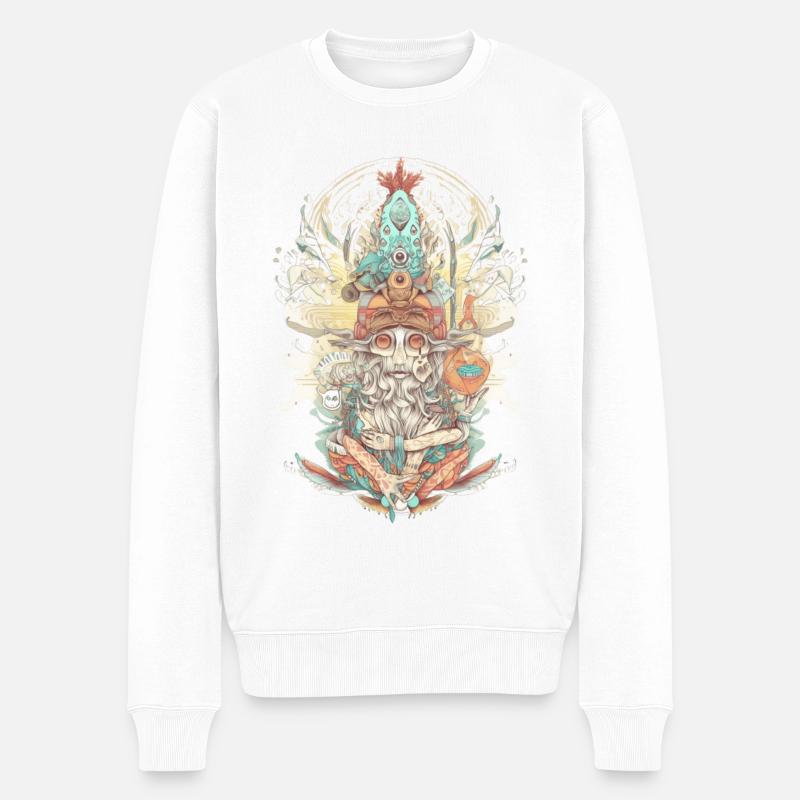 Trippy Shaman - Pull Premium bio Homme - blanc