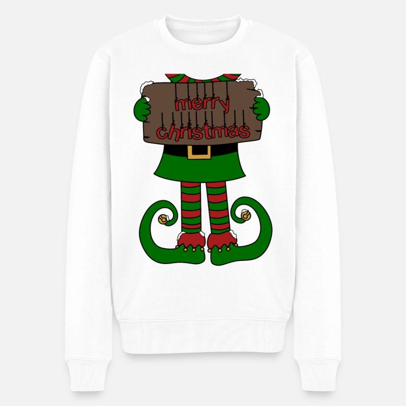 Weihnachten - Männer Premium Bio Pullover - Weiß