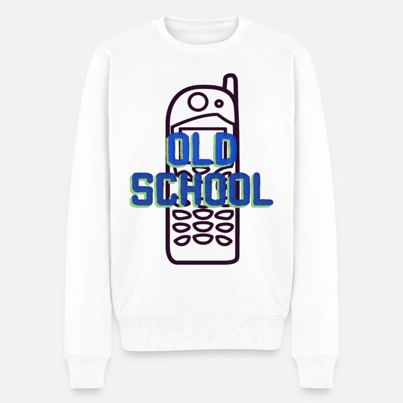 ALTE SCHULE - Männer Premium Bio Pullover - Weiß