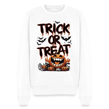 Trick or Treat - Männer Premium Bio Pullover - Weiß - Vorne - Thijin (182cm)