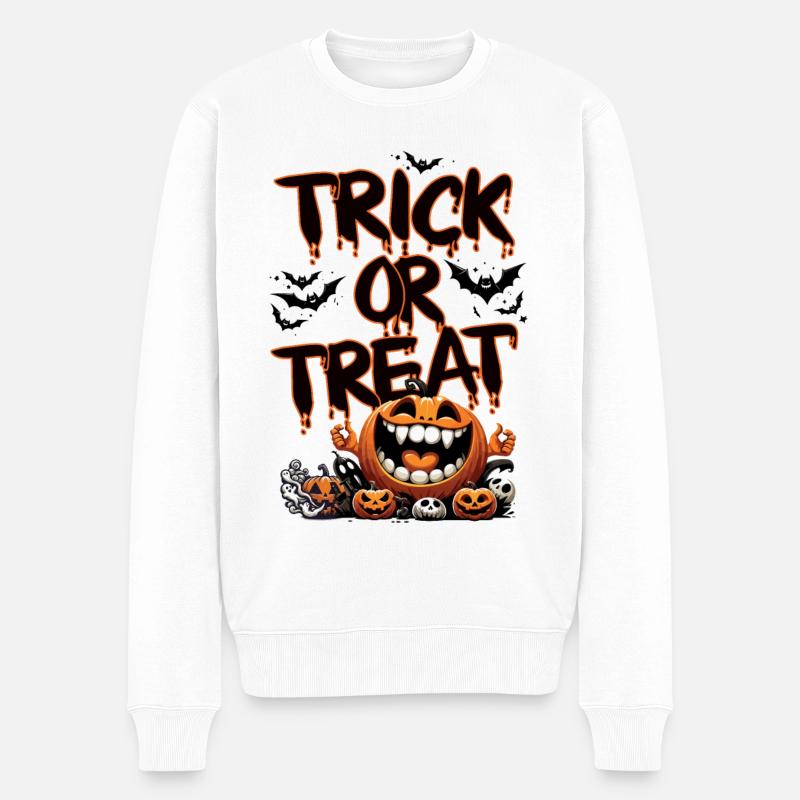 Trick or Treat - Männer Premium Bio Pullover - Weiß
