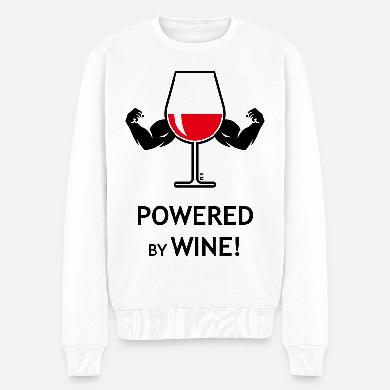 XPowered (Rot) - Männer Premium Bio Pullover - Weiß