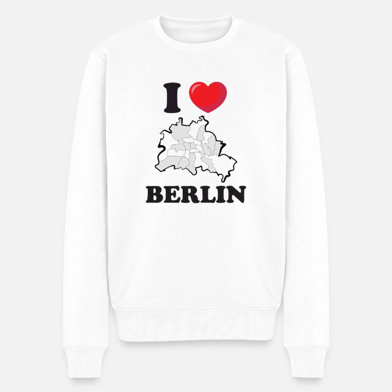 I Love Berlin – L’amour de la capitale - Pull Premium bio Homme - blanc