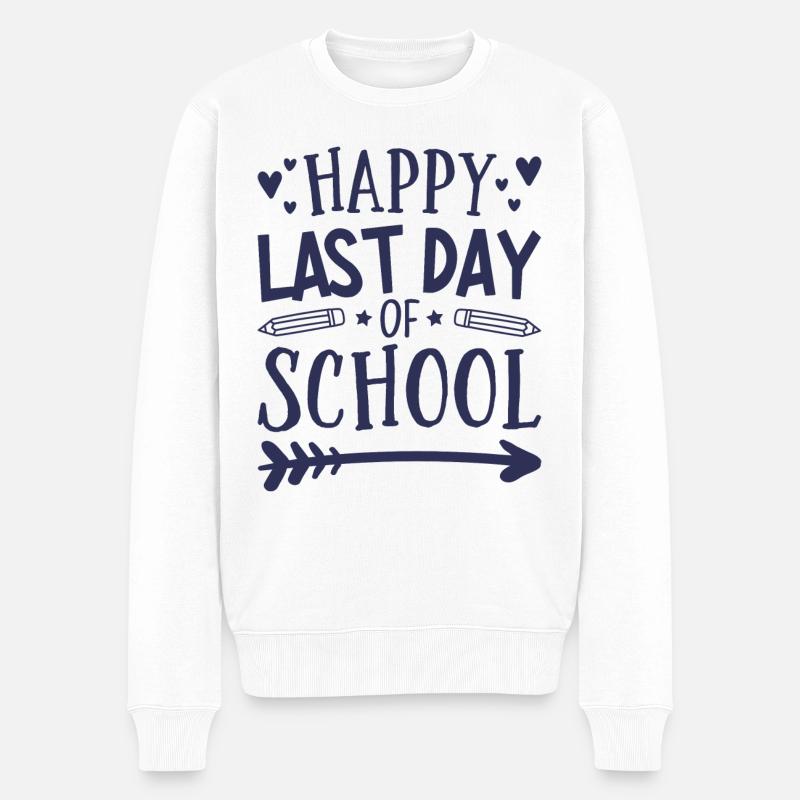 Last Day of School - Männer Premium Bio Pullover - Weiß