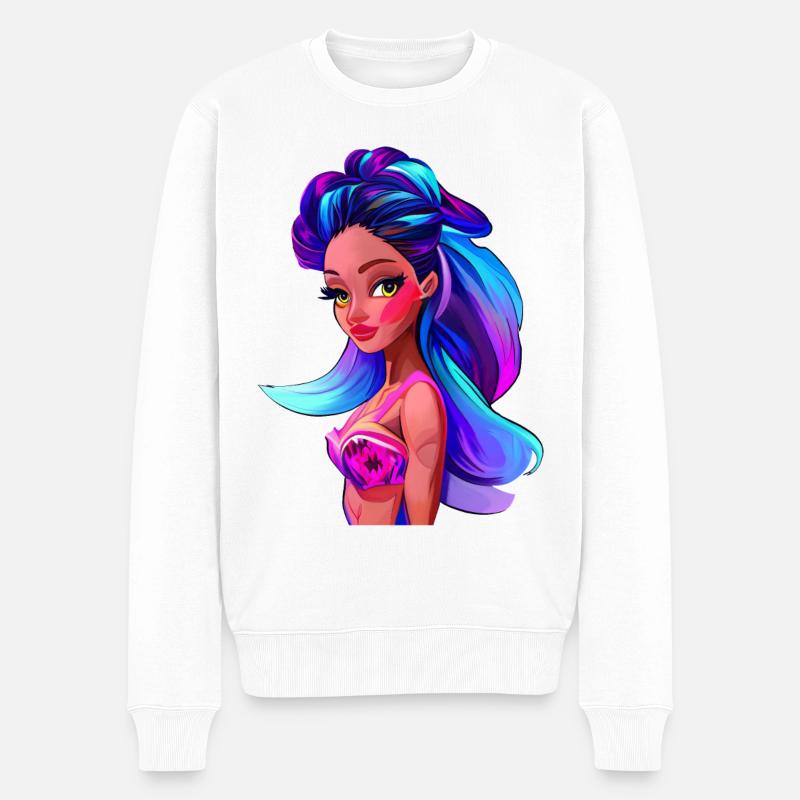 African Black Mermaid - Männer Premium Bio Pullover - Weiß