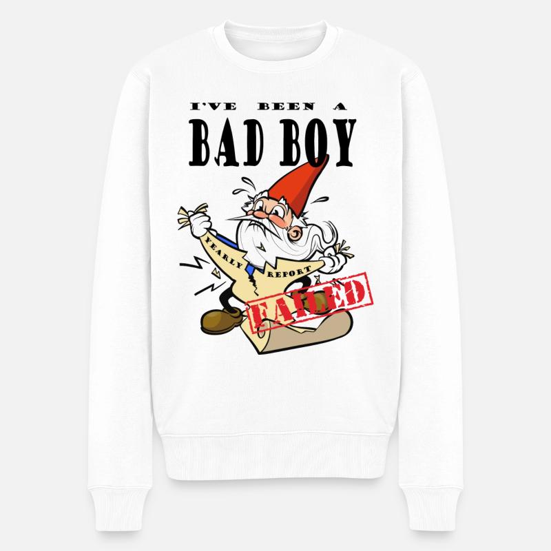 Chocked Xmas Gnome - Männer Premium Bio Pullover - Weiß