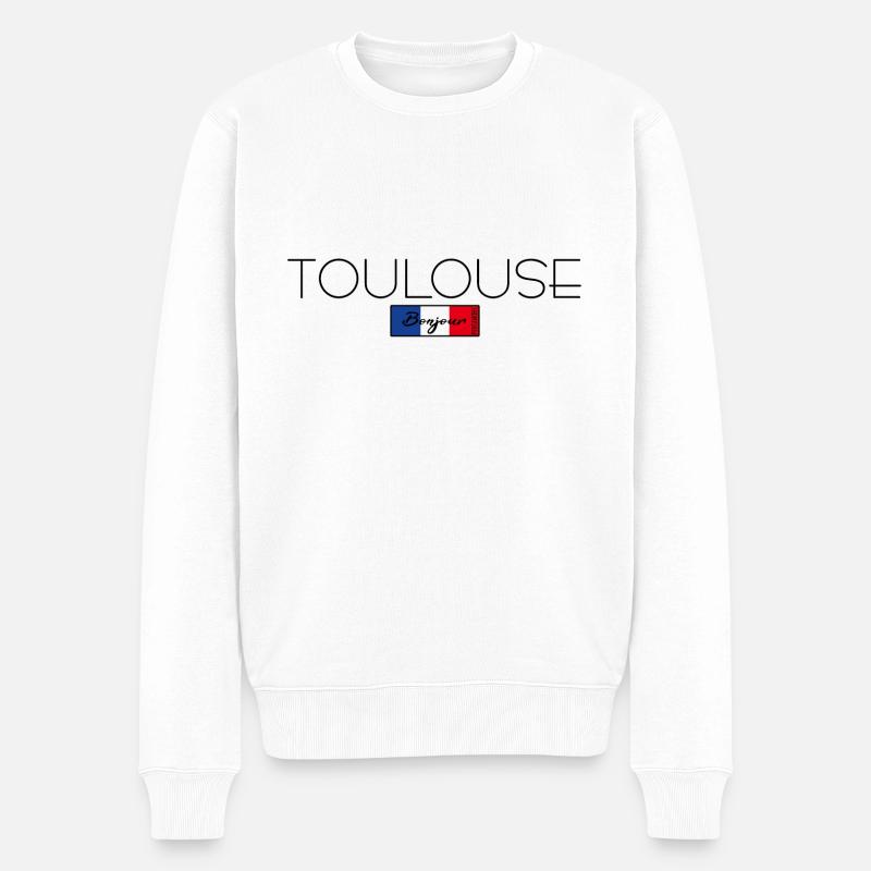 TOULOUSE FRANKREICH URLAUB SOMMER PARTY (b) - Männer Premium Bio Pullover - Weiß