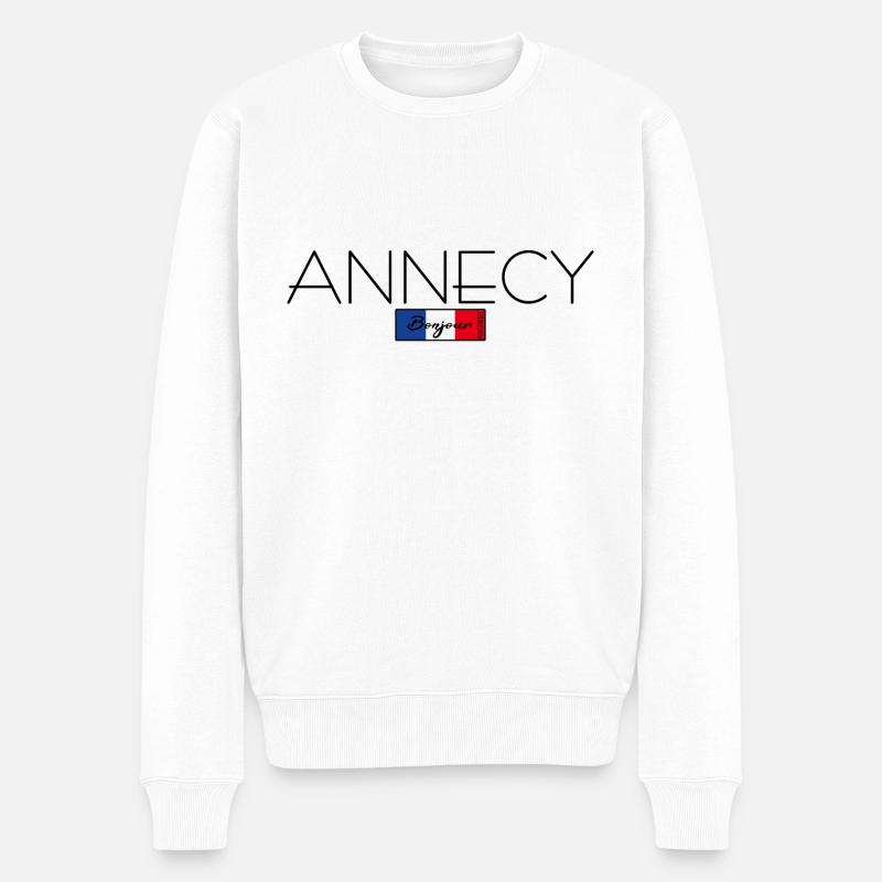 ANNECY FRANKREICH URLAUB SOMMER PARTY (b) - Männer Premium Bio Pullover - Weiß