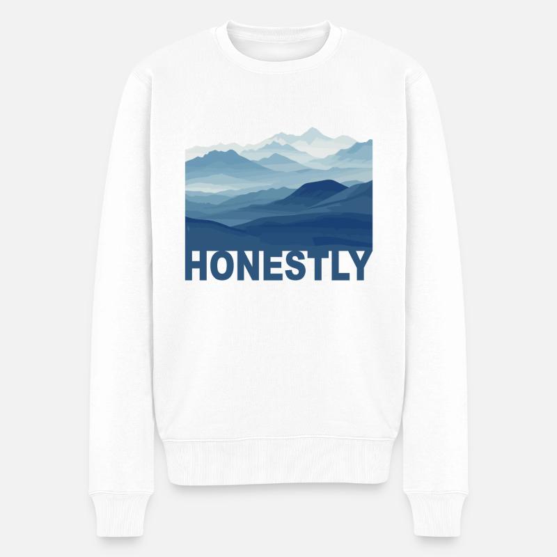 Mountain Honestly - Männer Premium Bio Pullover - Weiß