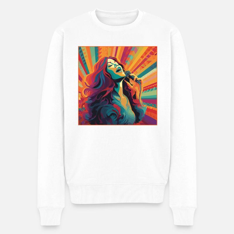 Sängerin Musik - Männer Premium Bio Pullover - Weiß