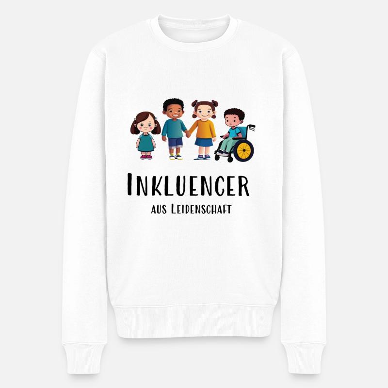 Inkluencer - Männer Premium Bio Pullover - Weiß
