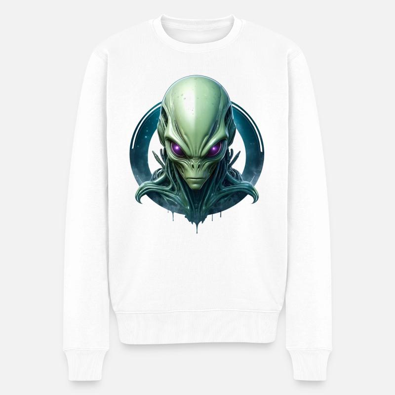 Portal der Fremden - Männer Premium Bio Pullover - Weiß