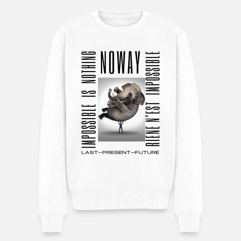 Noway - Nichts ist unmöglich - Männer Premium Bio Pullover - Weiß