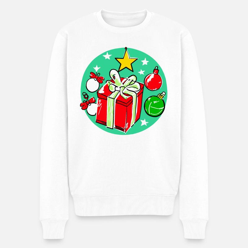 Weihnachtsgeschenkbox & Dekorationen - Männer Premium Bio Pullover - Weiß