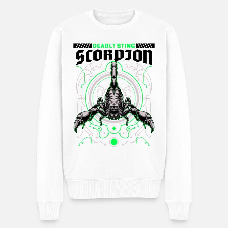 Scorpion - Männer Premium Bio Pullover - Weiß