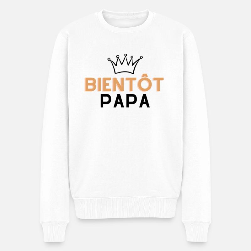 Bientôt Papa - Pull Premium bio Homme - blanc