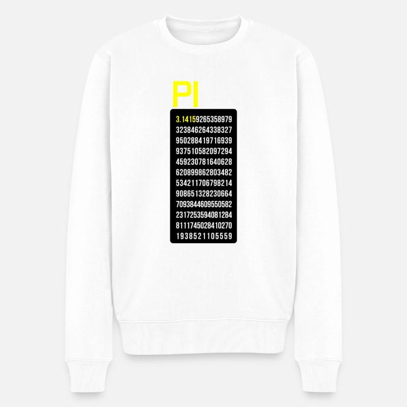 Pi-Nummer - Männer Premium Bio Pullover - Weiß