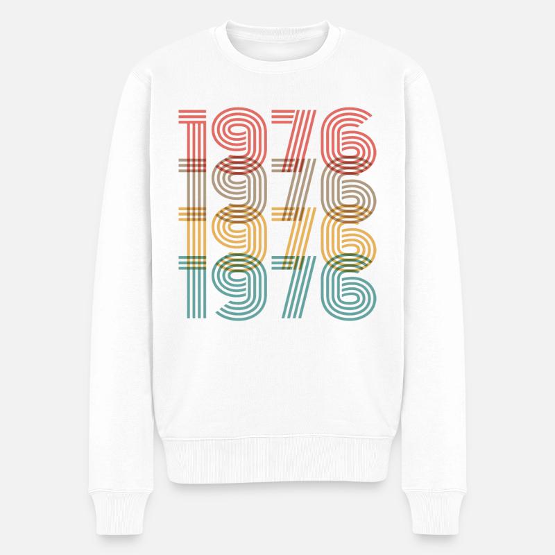 1976 - Männer Premium Bio Pullover - Weiß