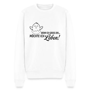 Kücken wenn ich groß bin möchte ich Leben - Männer Premium Bio Pullover - Weiß - Vorne - Thijin (182cm)