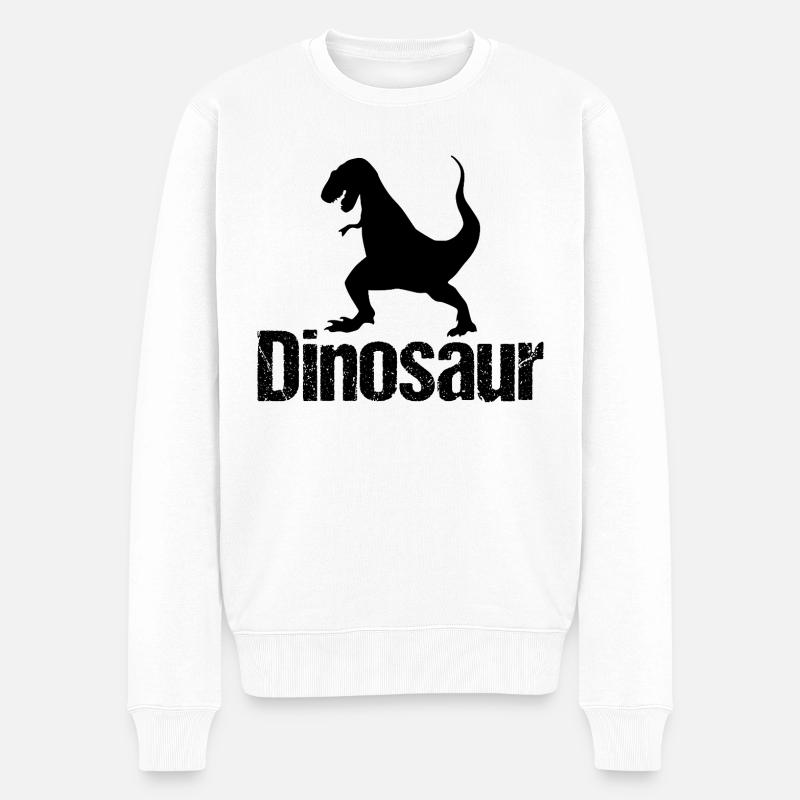Dinosaur - T-Rex - Tyrannosaurus - Männer Premium Bio Pullover - Weiß