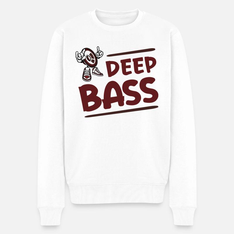 | de basses profondes Dictons de basse drôles - Pull Premium bio Homme - blanc