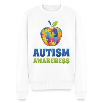 Autism Awareness - Men's Premium Organic Jumper - white - Front - Thijin (182cm)