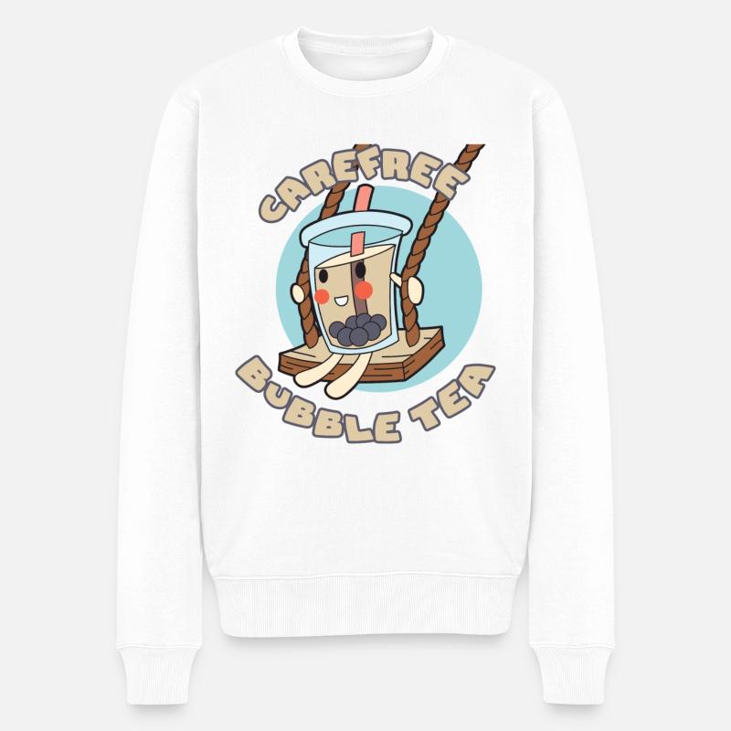 Thé aux bulles sans soucis - Pull Premium bio Homme - blanc