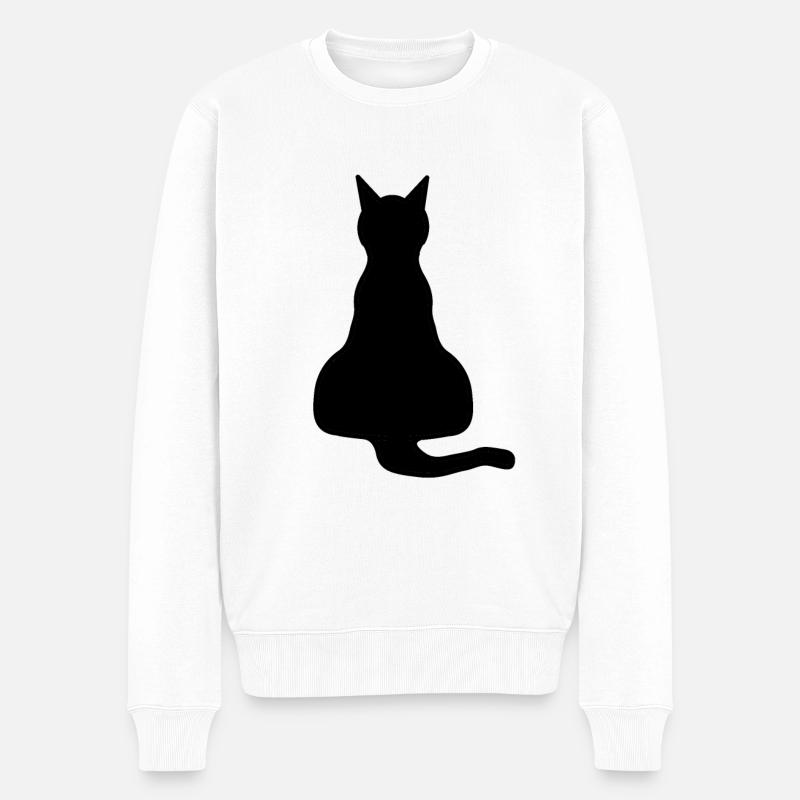 Chat noir halloween chat noir - Pull Premium bio Homme - blanc