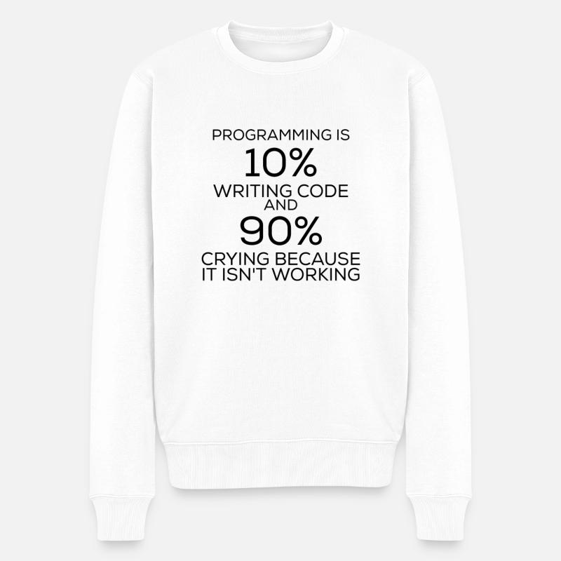 Lustiger Spruch Programmieren Programmier - Männer Premium Bio Pullover - Weiß
