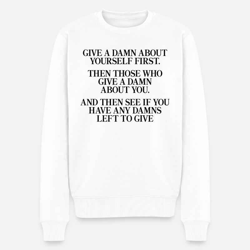 Give a Damn - Männer Premium Bio Pullover - Weiß