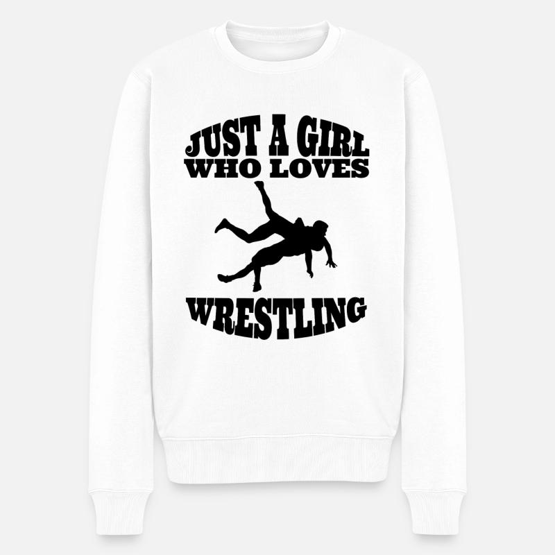 Ringer Frau Ringen Mädchen Wrestling Damen - Männer Premium Bio Pullover - Weiß