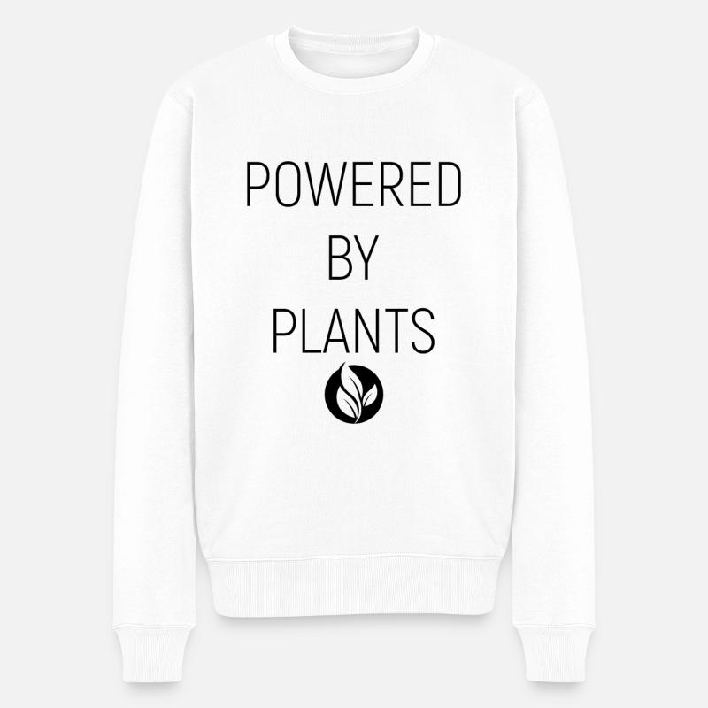 Powered By Plants Vegan Lifestyle - Männer Premium Bio Pullover - Weiß