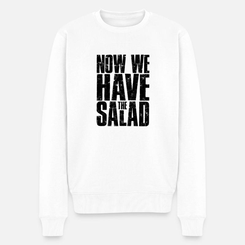 NOW WE HAVE THE SALAD - Chaos - Männer Premium Bio Pullover - Weiß