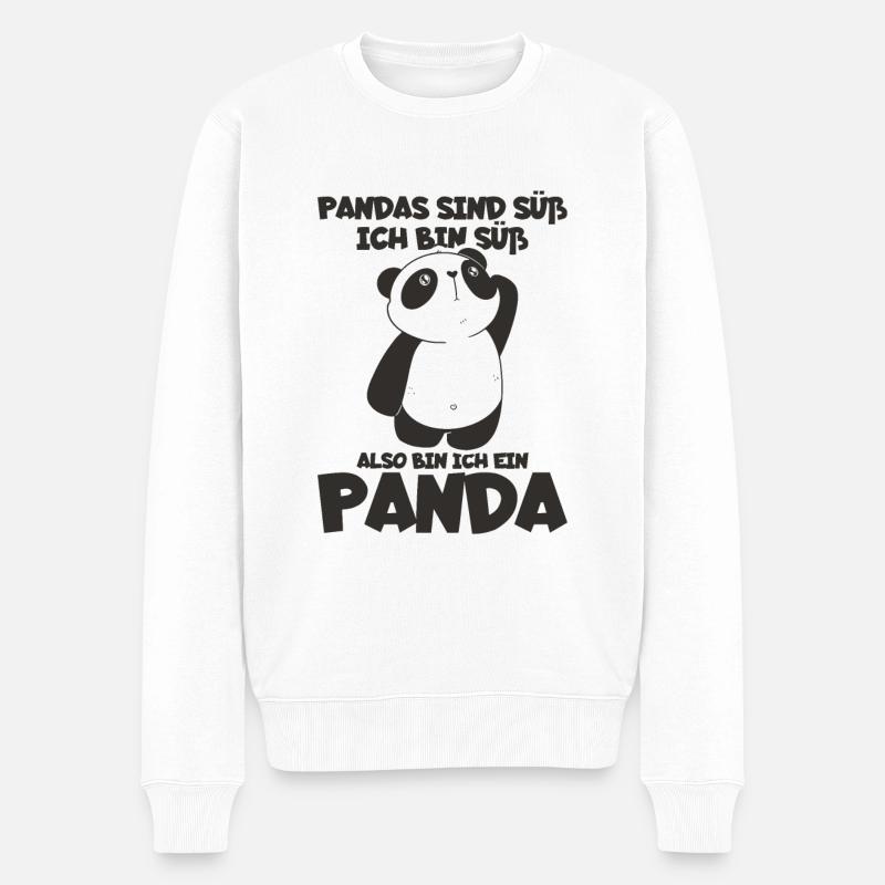 Pandas Sind Süß Ich Bin Süß Also Bin Ich Ein - Männer Premium Bio Pullover - Weiß