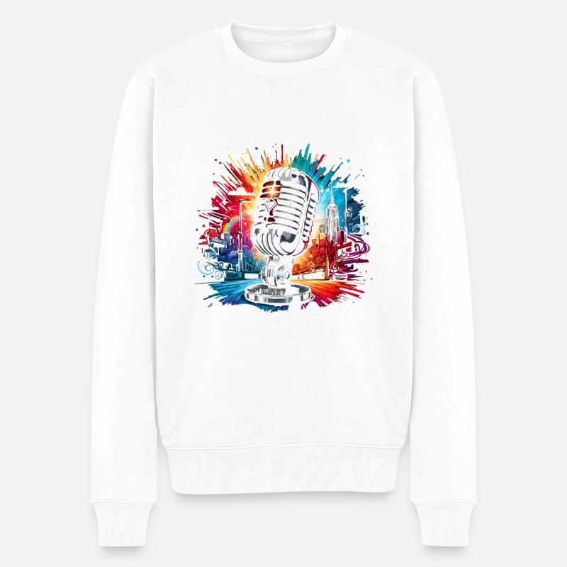 Ich Liebe Hip-hop-musik Breakdance Rap Breakdance - Männer Premium Bio Pullover - Weiß