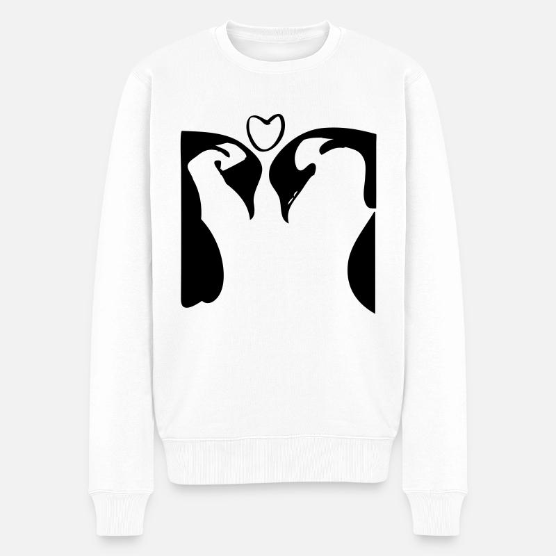 penguin_couple - Pull Premium bio Homme - blanc