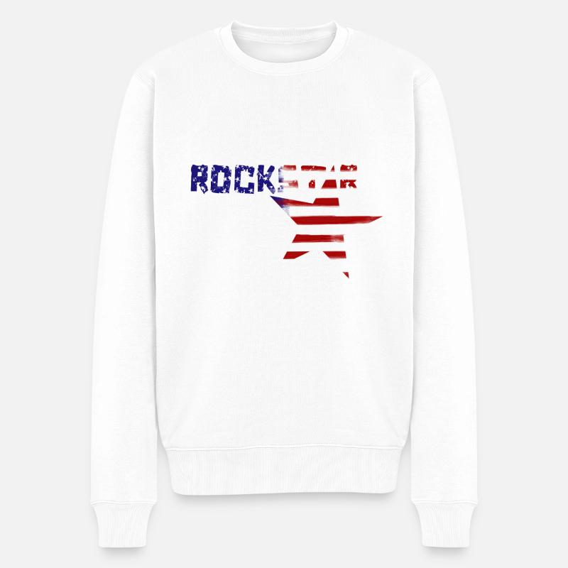 STAR DU ROCK - Pull Premium bio Homme - blanc