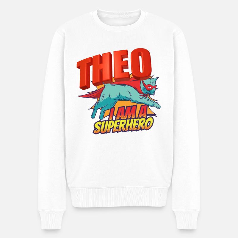 Theo - Männer Premium Bio Pullover - Weiß