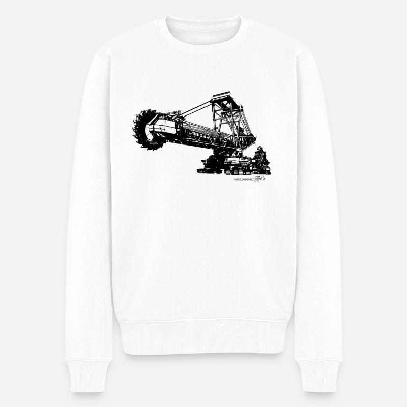 Bagger 286 - Männer Premium Bio Pullover - Weiß