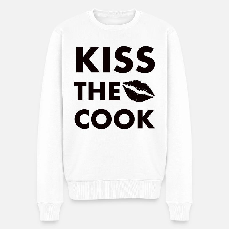 Embrasse le cuisinier noir - Pull Premium bio Homme - blanc