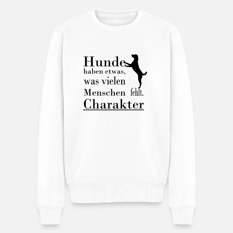 Hund Sprüche - Männer Premium Bio Pullover - Weiß