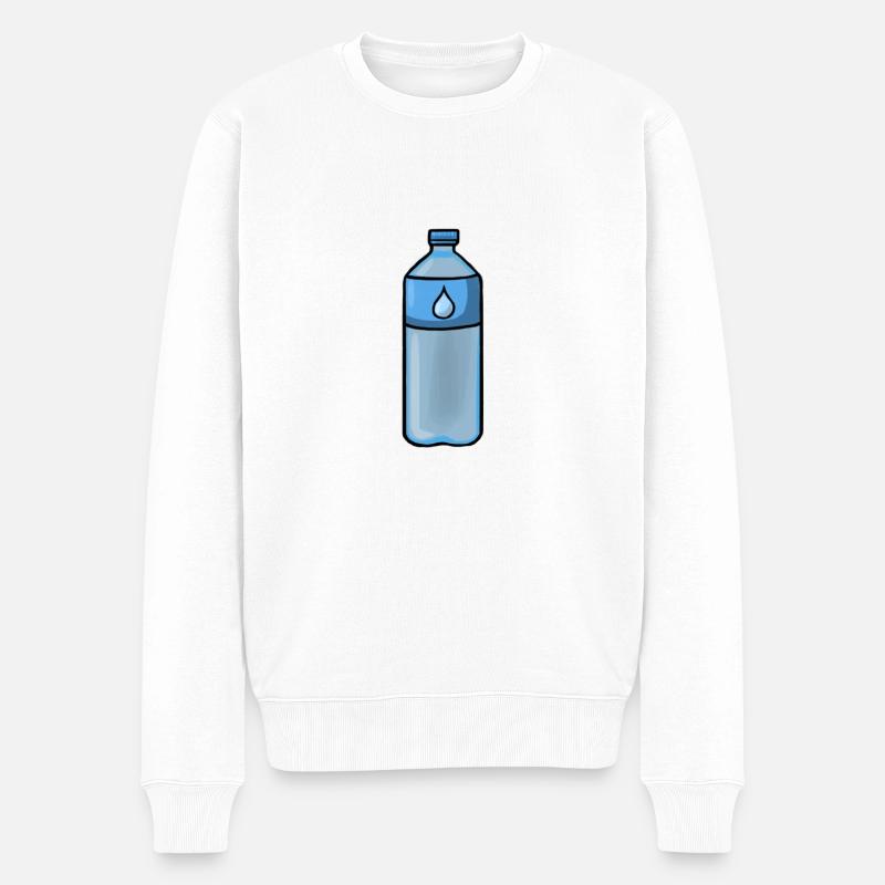 Wasserflasche - Männer Premium Bio Pullover - Weiß
