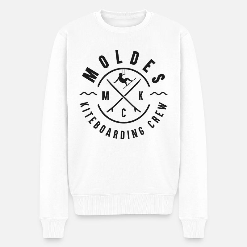 Moldes Kiteboarding Crew - Männer Premium Bio Pullover - Weiß