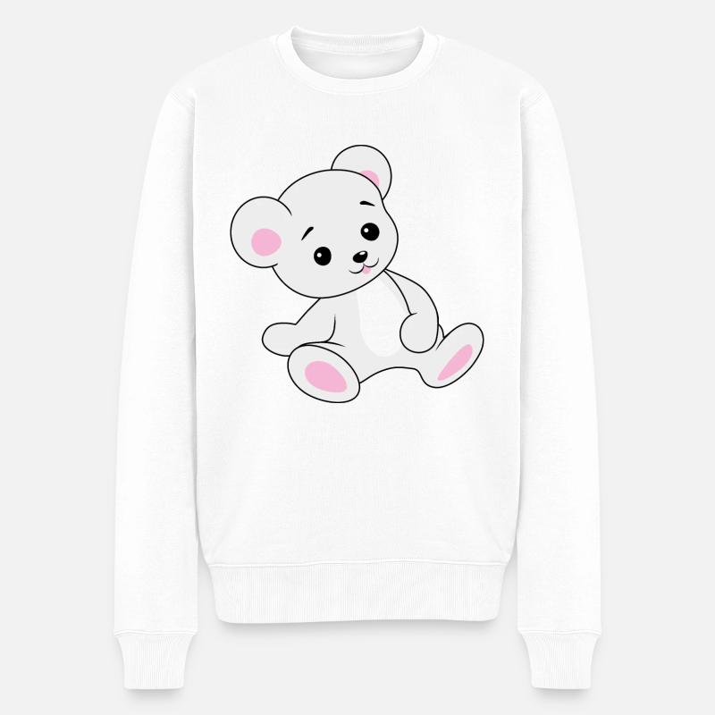 Ours de dessin animé mignon - Pull Premium bio Homme - blanc