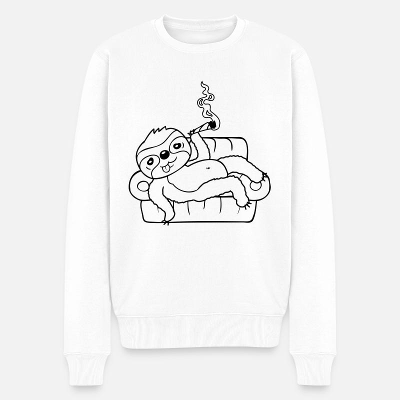 Canapé commun paresseux frissons - Pull Premium bio Homme - blanc