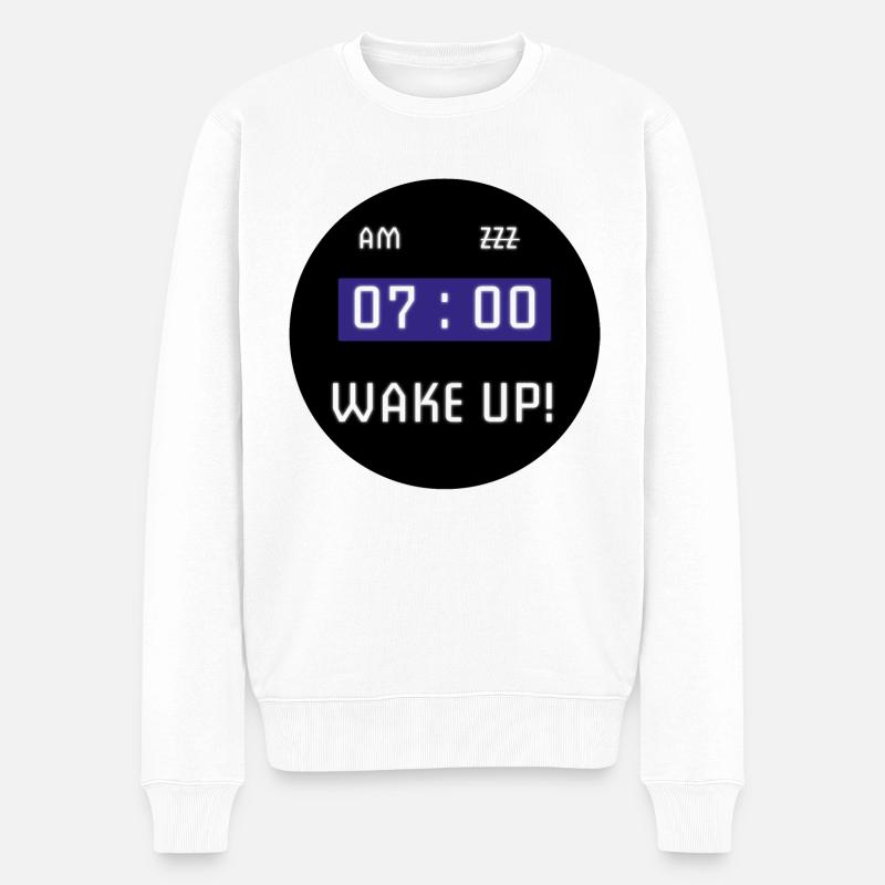 Wecker - Männer Premium Bio Pullover - Weiß