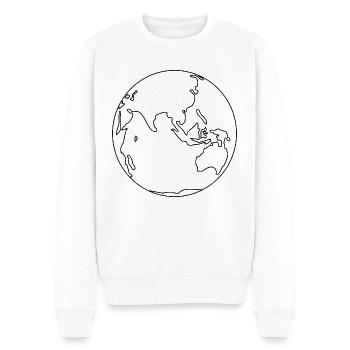 Erde - Männer Premium Bio Pullover - Weiß - Vorne - Thijin (182cm)