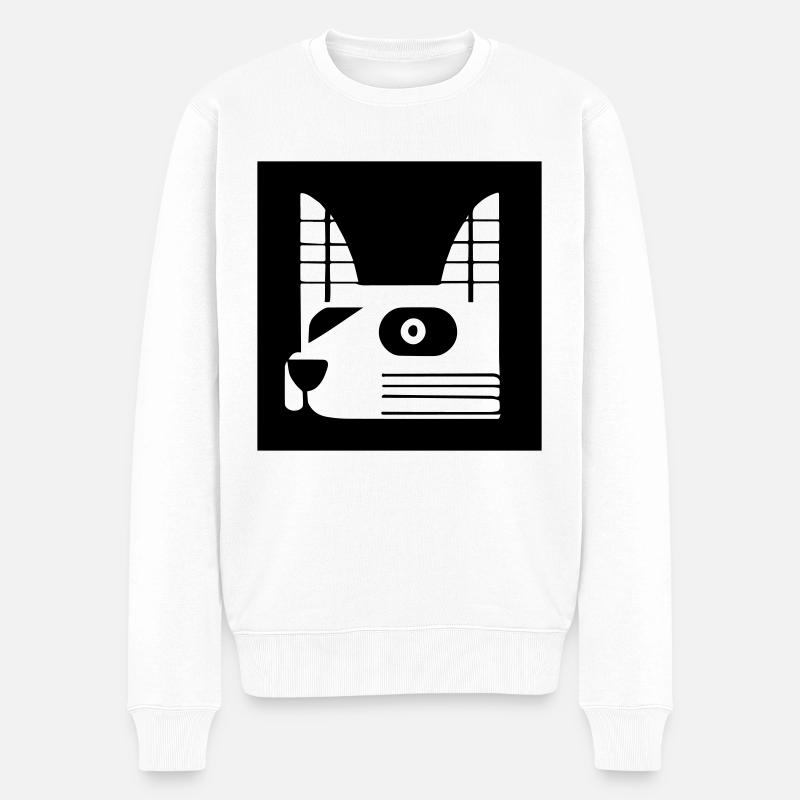 Hund Retro Hunderasse Tierliebe - Männer Premium Bio Pullover - Weiß