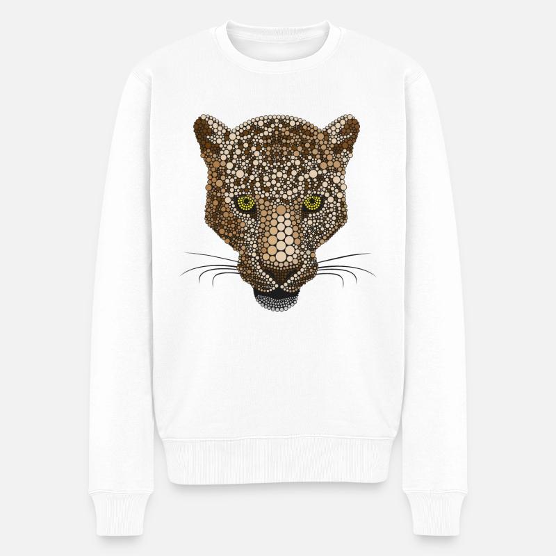 Leo Circle - Männer Premium Bio Pullover - Weiß